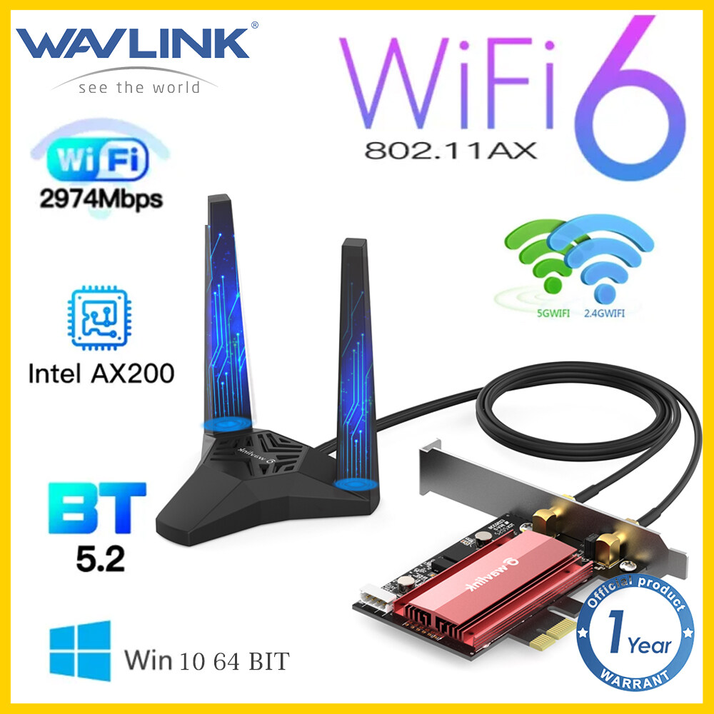 Wavlink WiFi 6 PCIe Dual Band WiFi Adapter 5G 2400Mbps 2.4G 574Mbps with