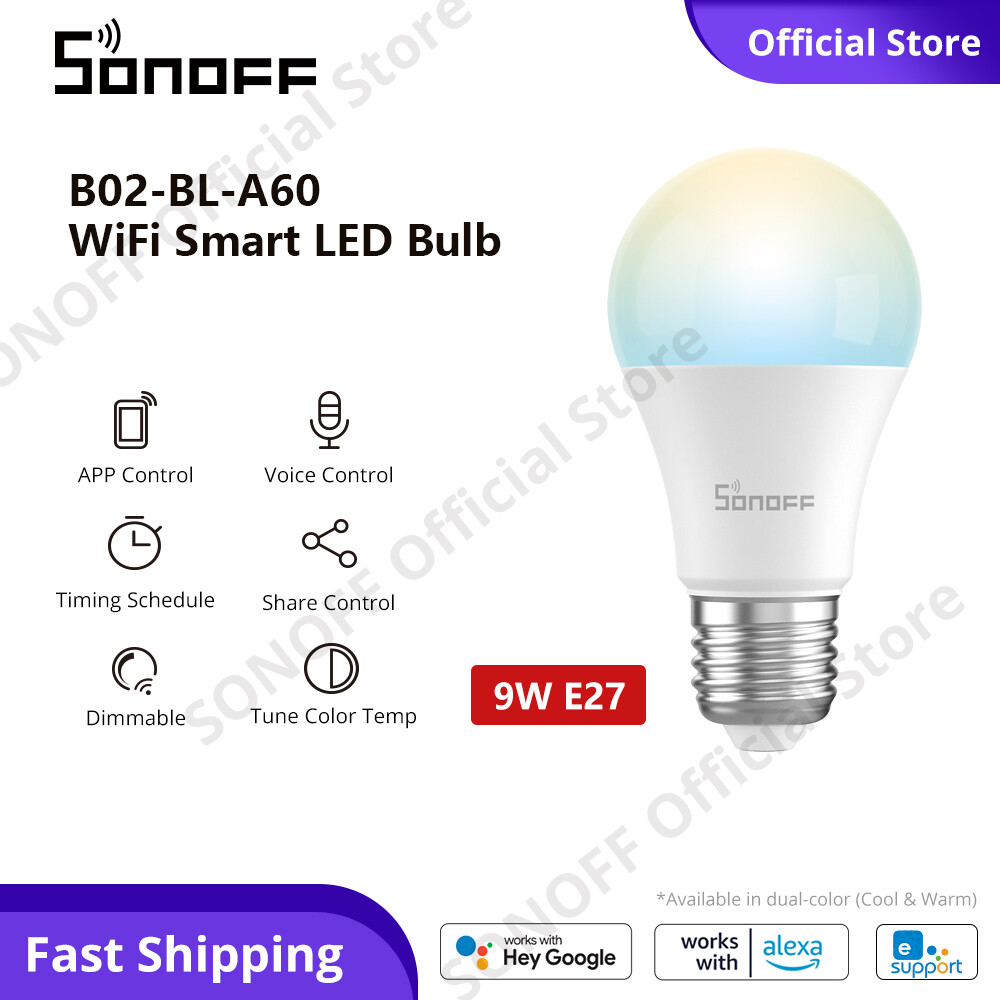 Bóng đèn thông minh WiFi SONOFF B02 / B05 Bóng đèn LED không dây Bóng đèn RGB nhiều màu hai màu Điều khiển ứng dụng Độ sáng Bóng đèn có thể điều chỉnh Điều khiển bằng giọng nói Bóng đèn có thể điều chỉnh độ sáng