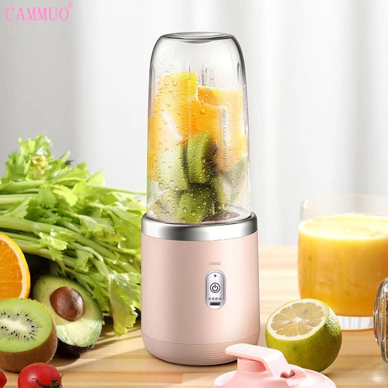 Cammuo máy ép trái cây điện nhỏ 6 lưỡi cốc ép trái cây cầm tay cốc ép trái cây máy xay sinh tố tự động cốc đá
