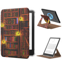 MoKo เคส360 ° หมุนได้สำหรับ7 ″Kindle Paperwhite รุ่น12th 2024 & Kindle 2024/2025สีใสด้านหลังถอดได้ป้องกันแม่เหล็กขาตั้งปรับได้ปกป้องด้วยปลุกอัตโนมัติ/นอน