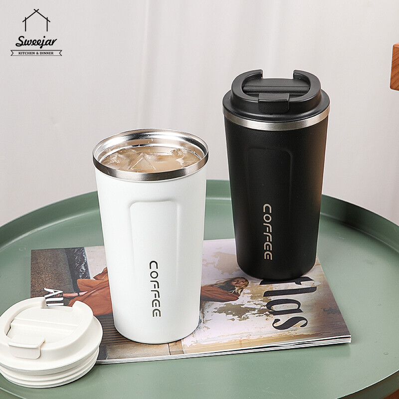 Gambar SWEEJAR 304 Stainless Steel Thermos Mug 510ML Double Layer Coffee Cup Leakproof Thermo Flask Bottle for Juice Milk