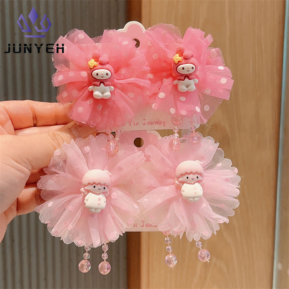 Junyeh 2Pcs/set Hair Pin For Baby Girl Sweet Hair Accessories Cartoon Princess Clips Bobby Pin For Children's Kids ราคา 21 บาท*ส่งฟรี