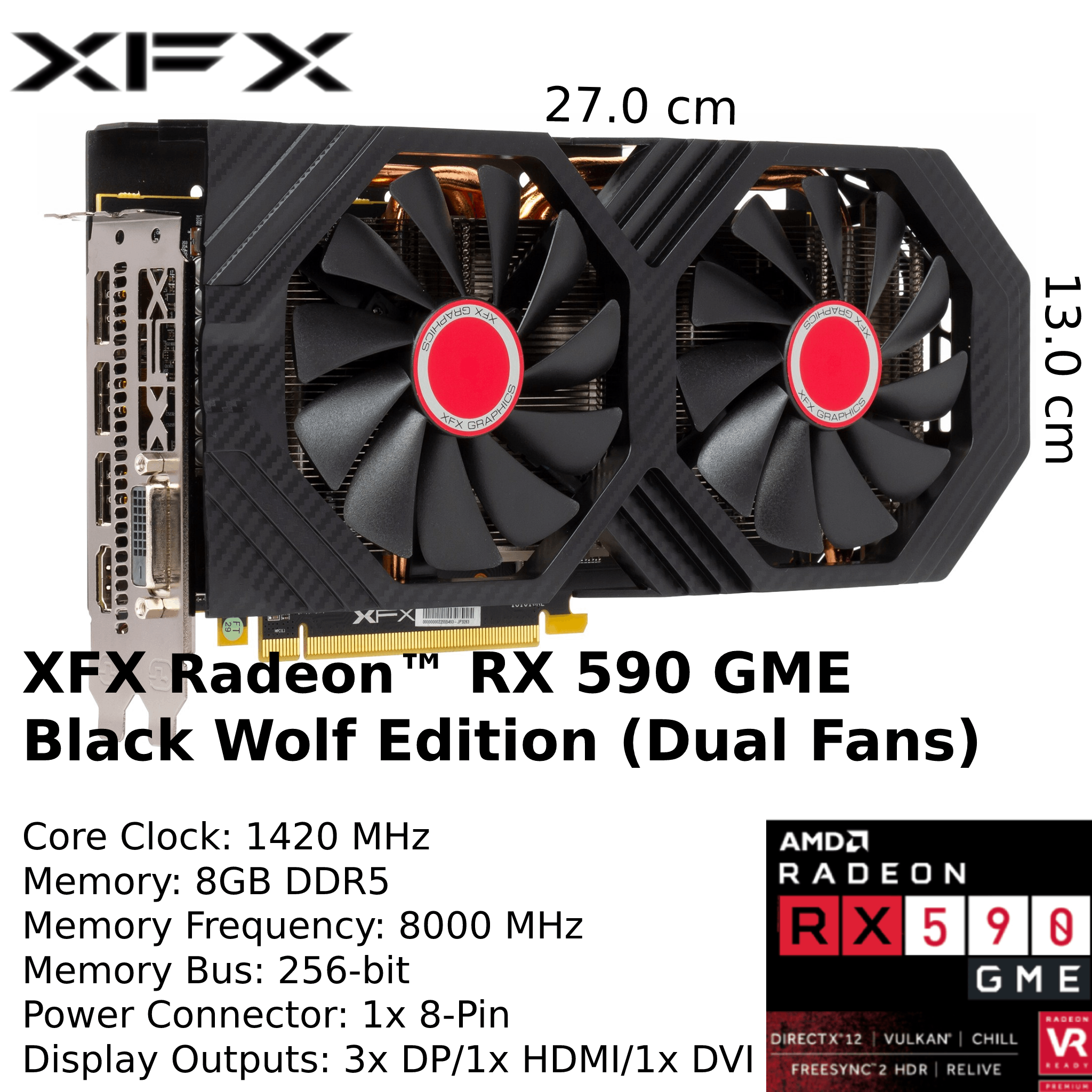 590 Gme 590 Xt Dataland RX 590 GME 8G Graphics Card, 8GB GDDR5
