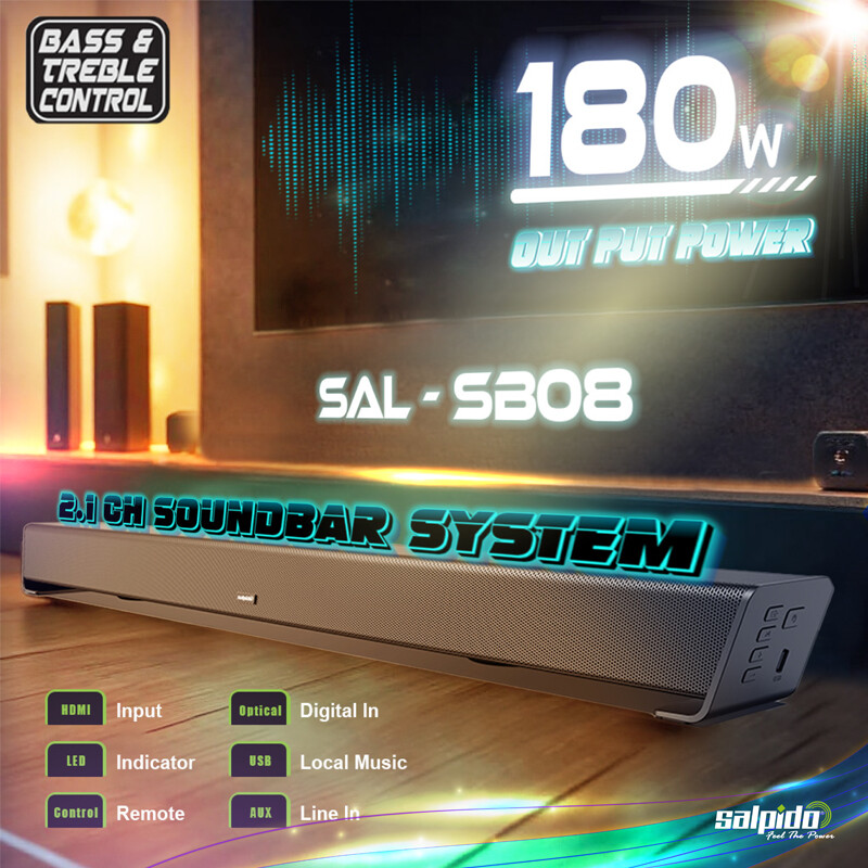 SALPIDO SAL-SB08 2.2CH SOUNDBAR WITH SUBWOOFER BLACK