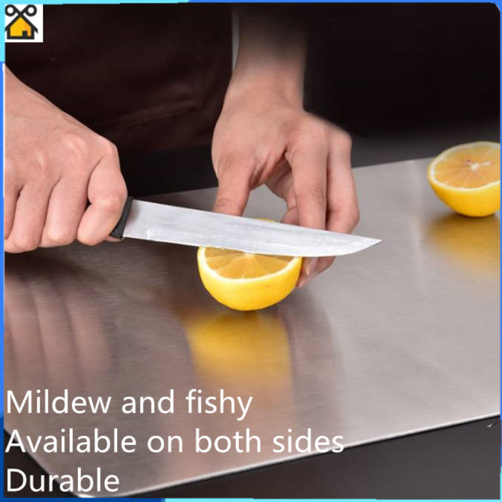 Gambar Stainless Steel Cutting Board Household Cut Fruit and Vegetable Chopping Board Double sided Anti mold Kneading Panel
