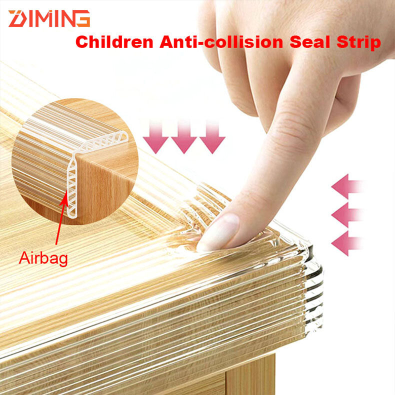 Mềm cạnh bàn Dải Silicone bảo vệ góc an toàn trẻ em trong suốt chống va chạm Dải góc tường bảo vệ góc