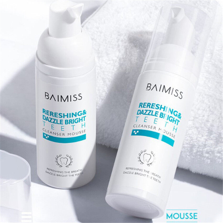 Bánh Mousse Trắng Răng BAIMISS Kem Đánh Răng Làm Sạch Răng Vệ Sinh Răng Miệng Tươi Sáng Loại Bỏ Mảng Bám Vết Bẩn Hôi Miệng Dụng Cụ Nha Khoa