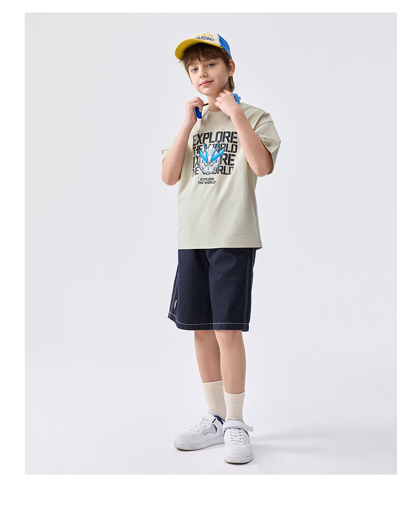 balabala Children Short Sleeve T-Shirt 2025 Summer New Quickdry Parentchild Inner Wear · v2