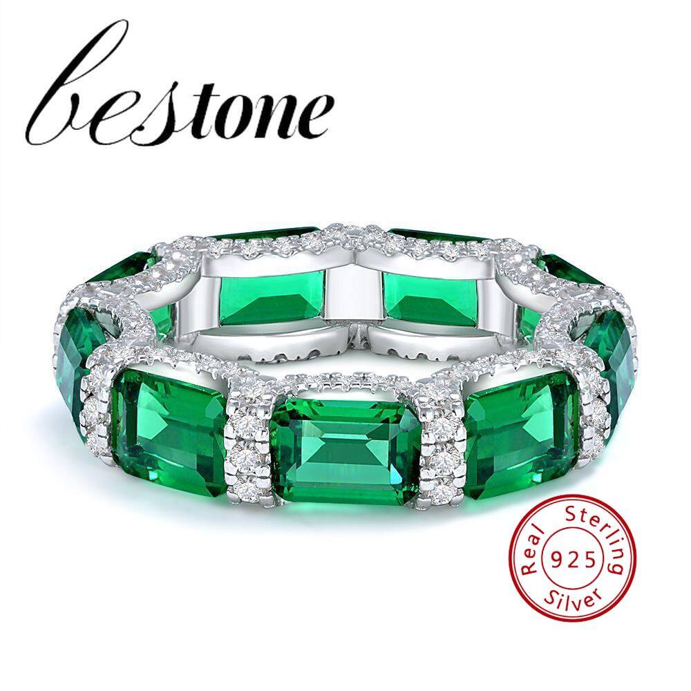 Nhẫn ngọc lục bảo bestone nhẫn bạc sterling s925 cho nữ