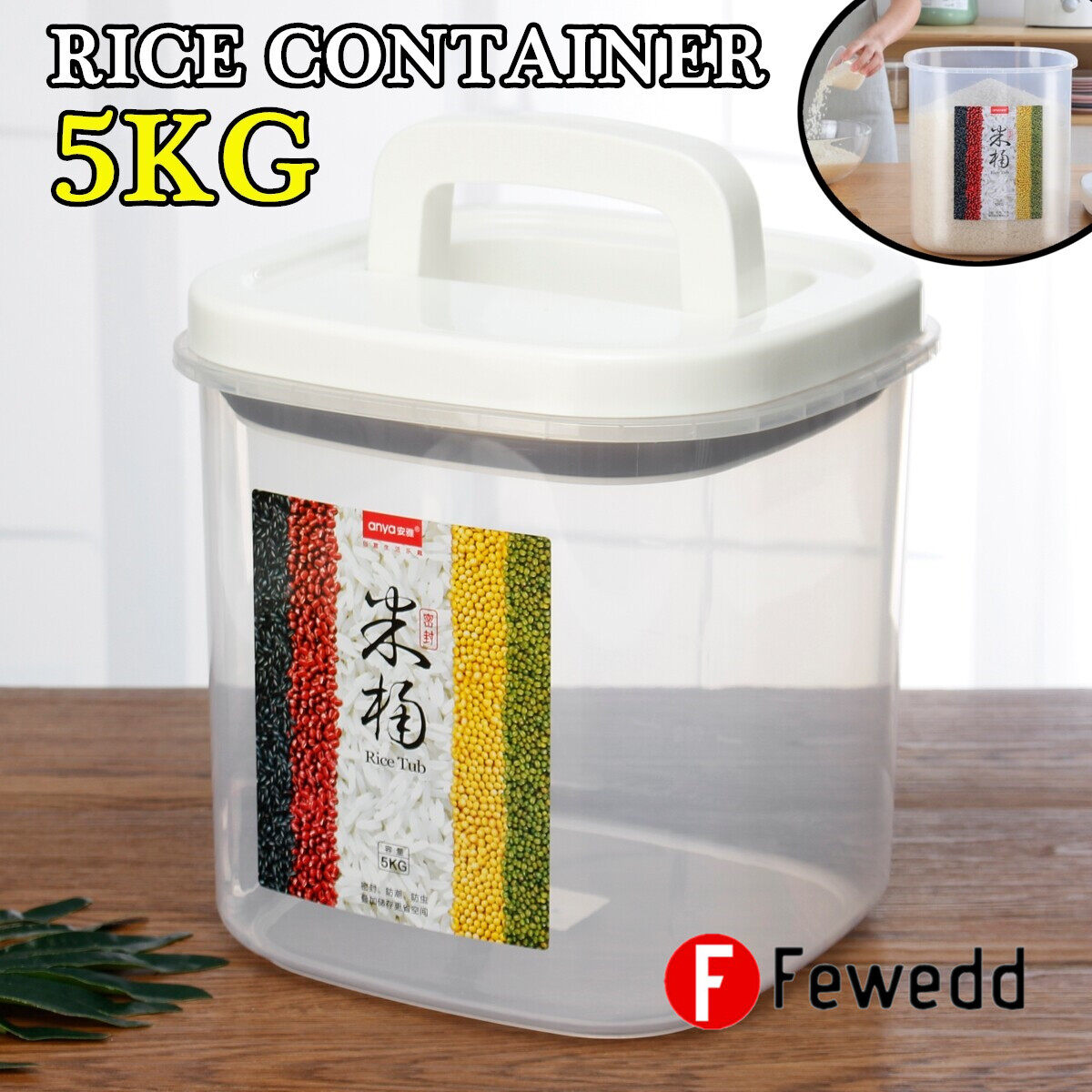 Life hộp đựng gạo kín hơi 5kg / 10kg hộp đựng chống côn trùng và chống ẩm cho nhà bếp hộp đựng thực phẩm hộp đựng thực phẩm