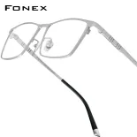 FONEX Titanium Glasses Men Brand Design Square Eyeglasses Frames Full-Rim High Quality Tiktok Teenager Korean Style Japanese Ultralight Optical Eyewear 85641