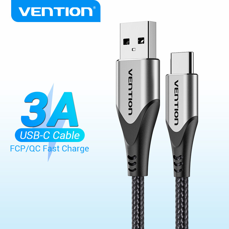 Vention loại USB C dây sạc 3A nhanh sạc Android Loại C Cáp nylon bện cho Samsung Xiaomi Redmi Realme máy tính bảng Huawei Loại C Cáp dữ liệu dây