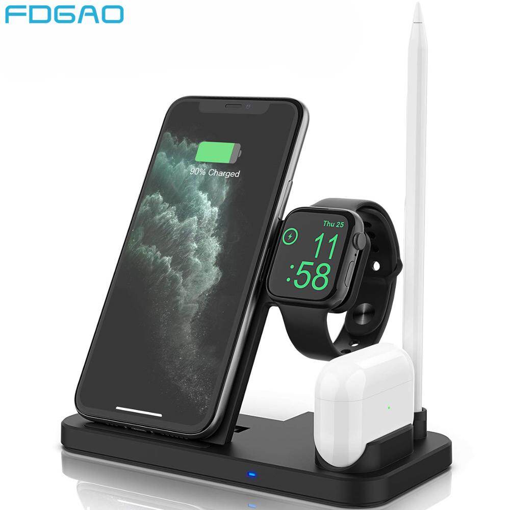 4 In 1 Wireless Charger For Apple Watch Airpods Pro Pencil 10w Fast Charging Dock Station For Iwatch 5 4 3 2 Iphone 11 Xs Xr X 8 Lazada Ph