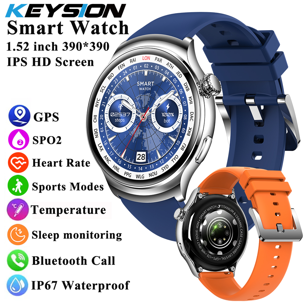 KEYSION 2025 New Gesture Control Smart Watch 1.52'' AMOLED HD Screen Bluetooth Call Sport Fitness GPS Tracker Health Monitor Smartwatch ราคา 599 บาท*ส่งฟรี