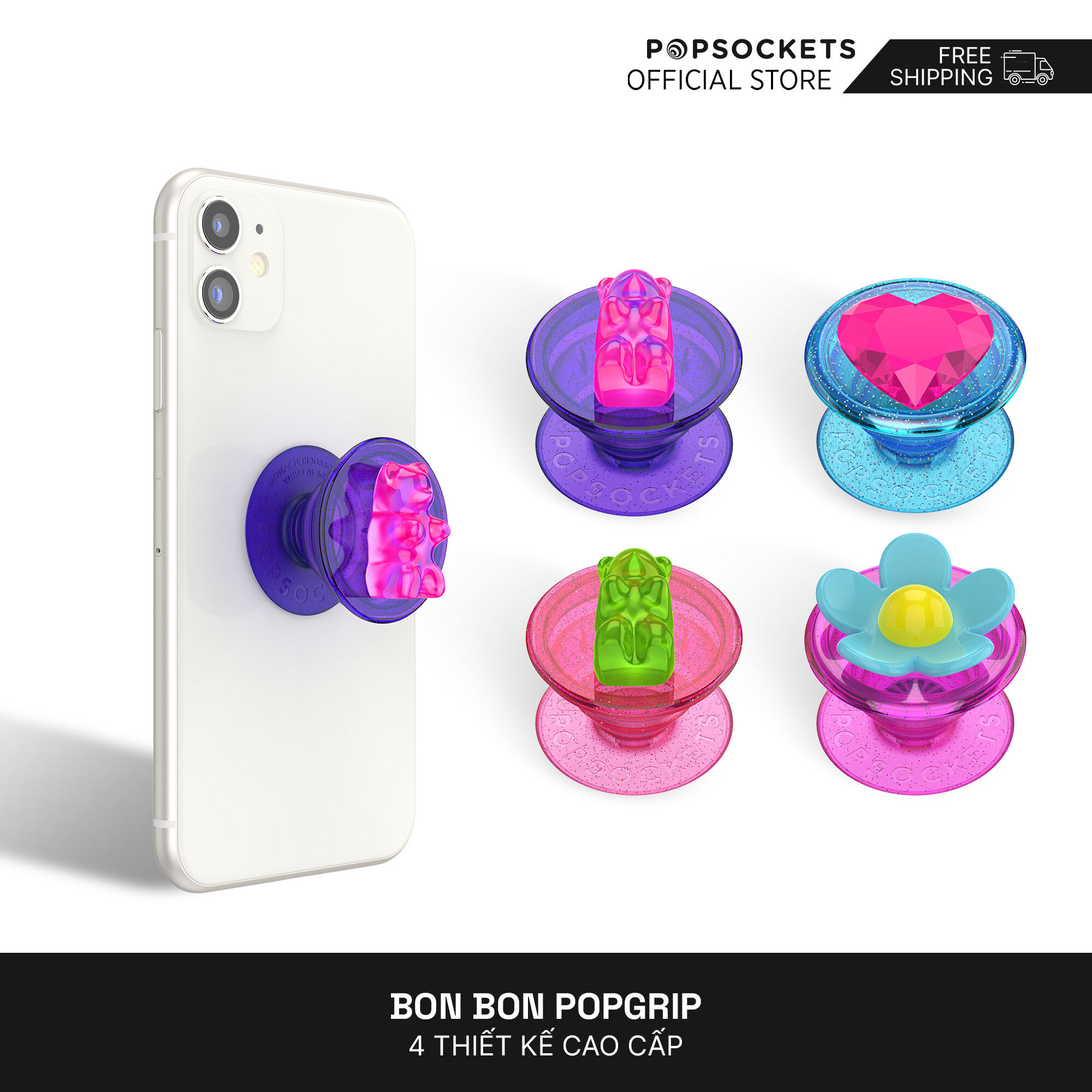PopSockets Bon Bon PopGrip | Tay Cầm Điện Thoại Cao Cấp | Giá Đỡ Giá Để Điện Thoại Tốt Nhất Và Tương Tự Như Giá Đỡ Chuông Điện Thoại | Giá Đỡ Điện Thoại Bàn Và Tương Thích Giá Treo Điện Thoại Xe Hơi | Giá Giữ Điện Thoại Giá Để Điện Thoại Và Tay Cầm Điện T