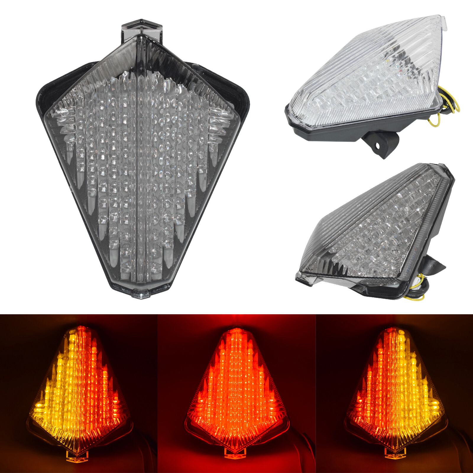 Motorcycle DOT E-Mark LED Integrated Blinker Taillight Rear Tail Brake Stop Turn Signals Indicator Light For YAMAHA YZF R1 RN19 2007-2008 / T-Max TMax 530 XP500 SJ09 2012 2013 2014 2015 2016 P/N 4C8-84710-10