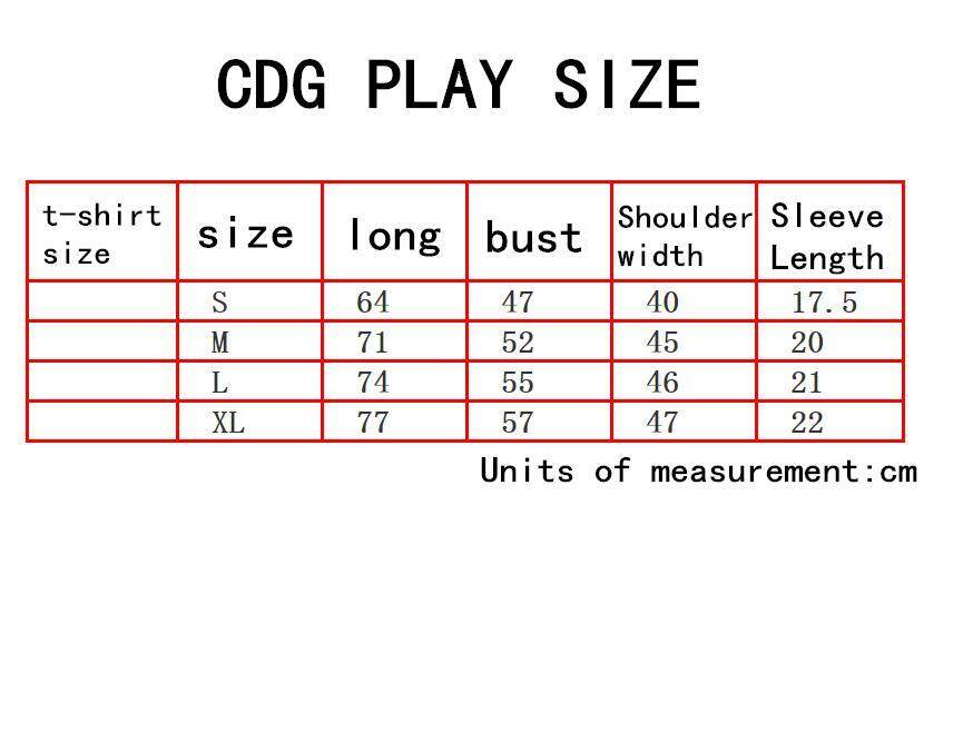 cdg converse size chart