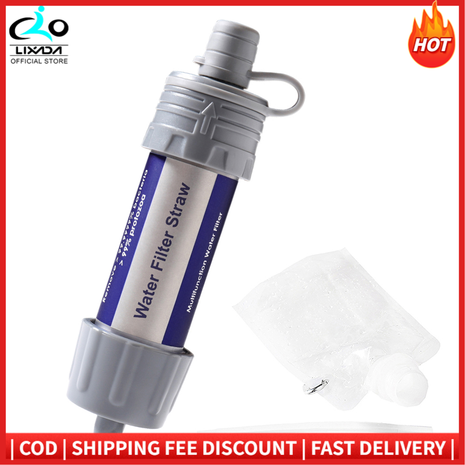 Outdoor Water Filter Straw Water Filtration System Water Purifier for Emergency Preparedness Camping Traveling Backpacking ราคา 387 บาท*ส่งฟรี