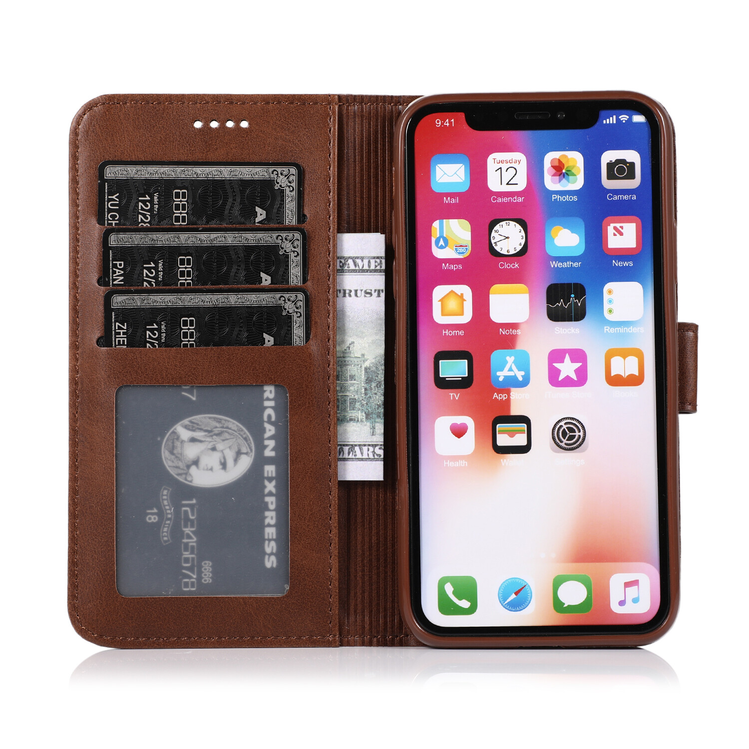 Vintage Magnetic Phone Wallet Case With Stand For Apple Iphone_voghion.com