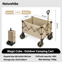 Naturehike foldable wagon camper outdoor camping picnic pull cart collapsible folding trolley large capacity 140L/280L/340L thick wheel