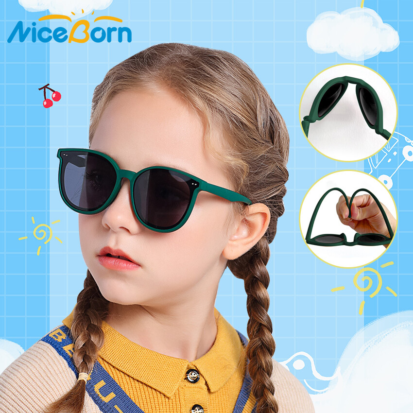 Niceborn kính râm trẻ em kính râm phân cực thời trang kính râm trẻ em tròng kính bảo vệ trẻ em chống tia uv400 phân cực chống mỏi uốn cong