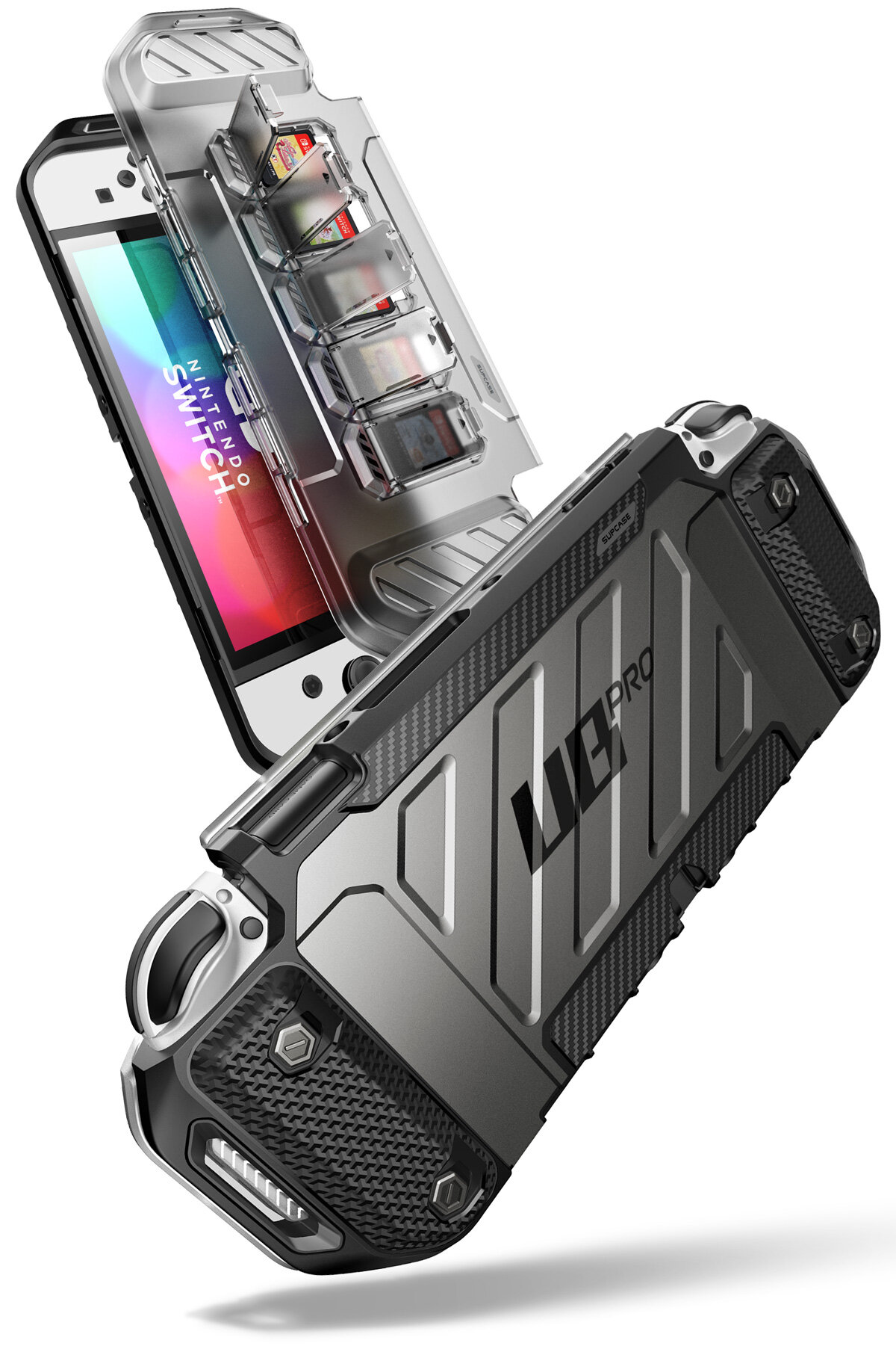 SUPCASE Unicorn Beetle Forma loạt trường hợp cho bộ chuyển đổi Nintendo OLED mô hình , gồ ghề bảo vệ mỏng Trường hợp với chống bụi Bìa & 5 thẻ bài chơi game lưu trữ khe cắm