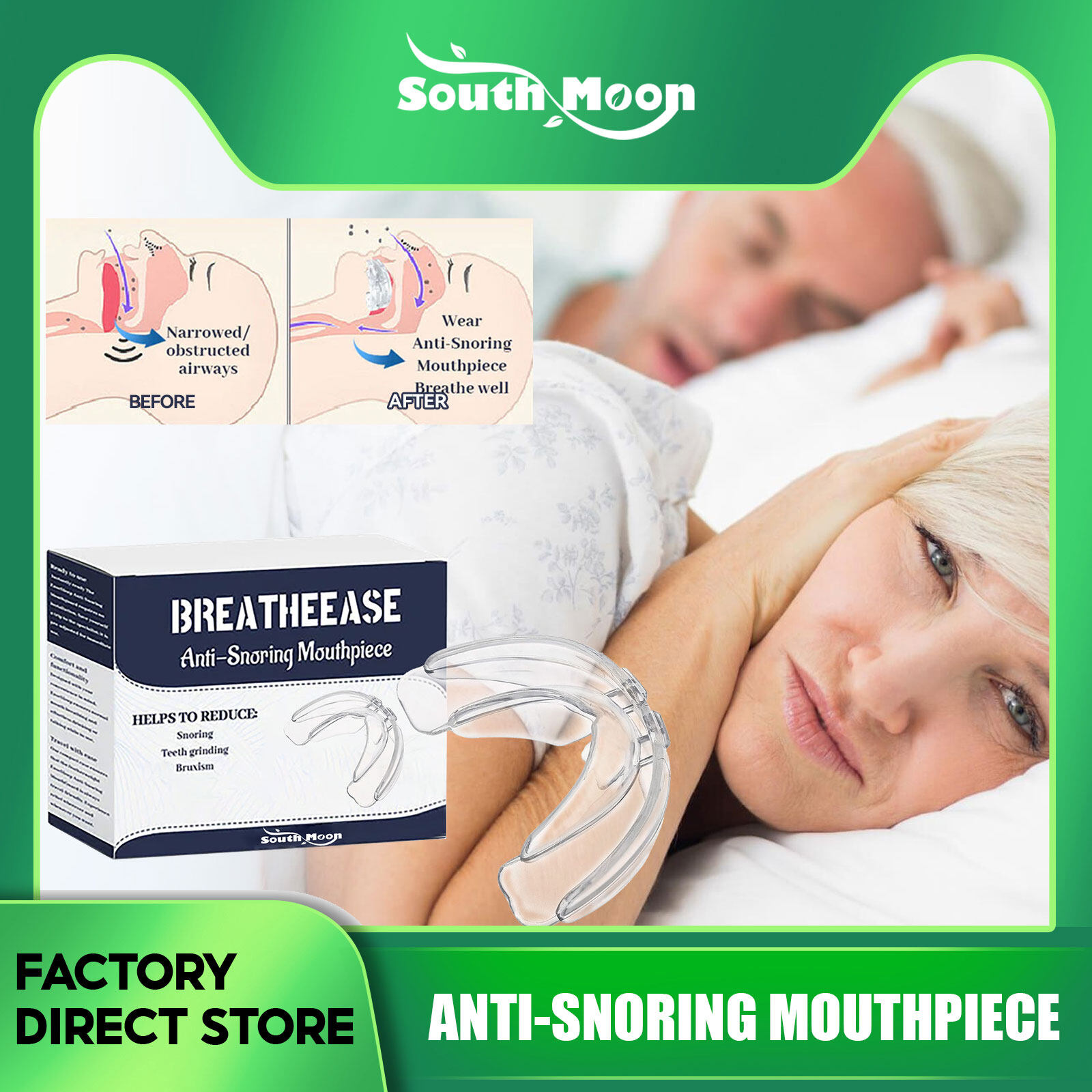 South Moon Adjustable Anti-Snoring Mouthpiece Anti Snoring Mouth Guard
