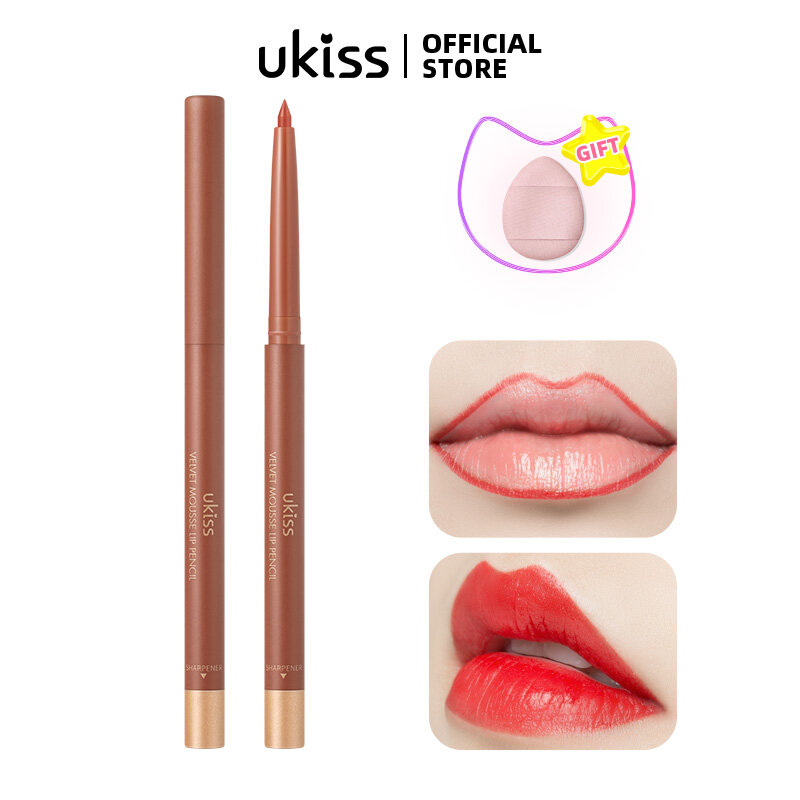 UKISS Velvet Mousse Chì Kẻ Môi Son Môi Không Thấm Nước Và Bền