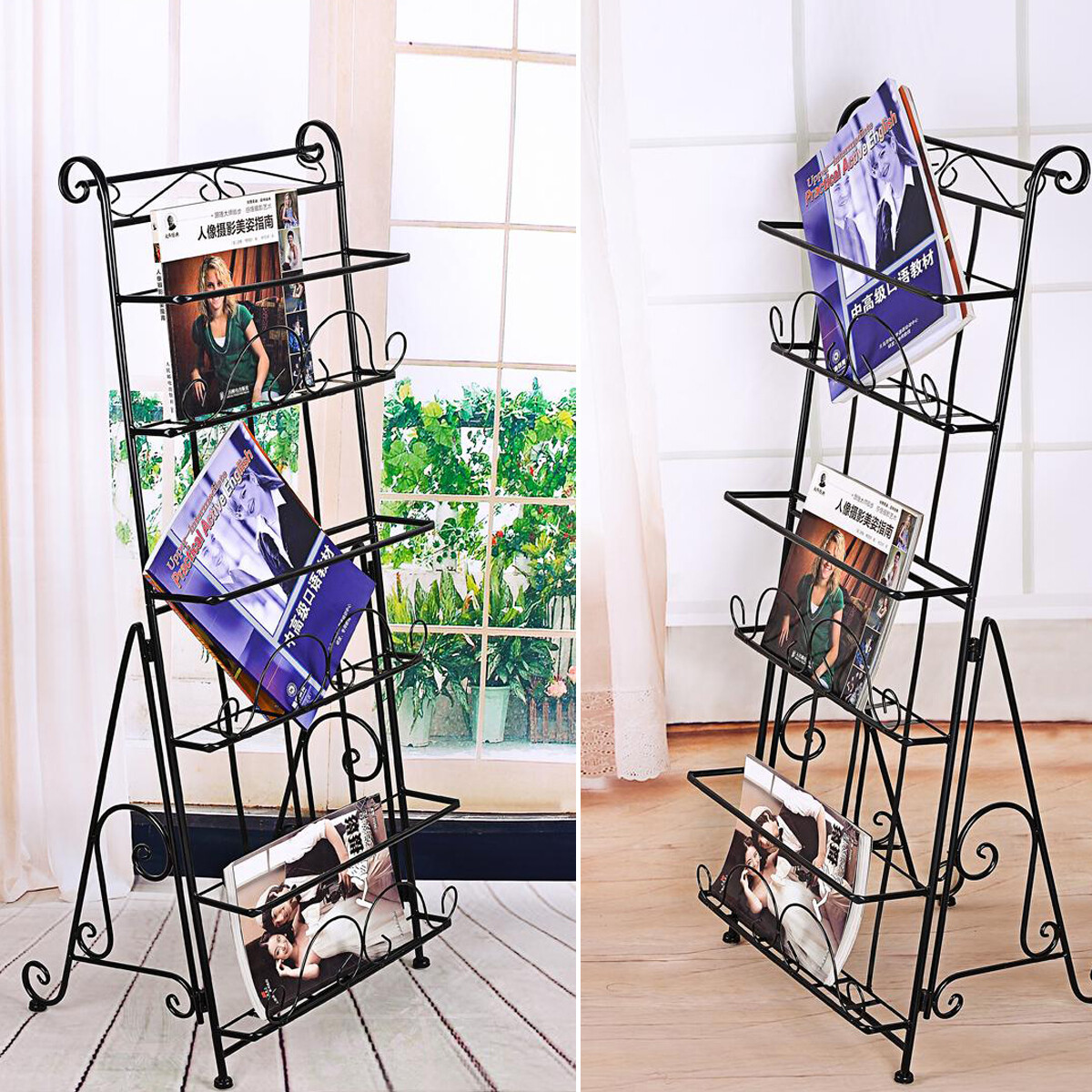 Nghiêng Kệ Tạp Chí Báo Văn Học Giá Kệ Sách Lưu Trữ Sắp Xếp Giá Sách Kệ Sắt 42X55X18Cm Nhà Phòng Khách Văn Phòng