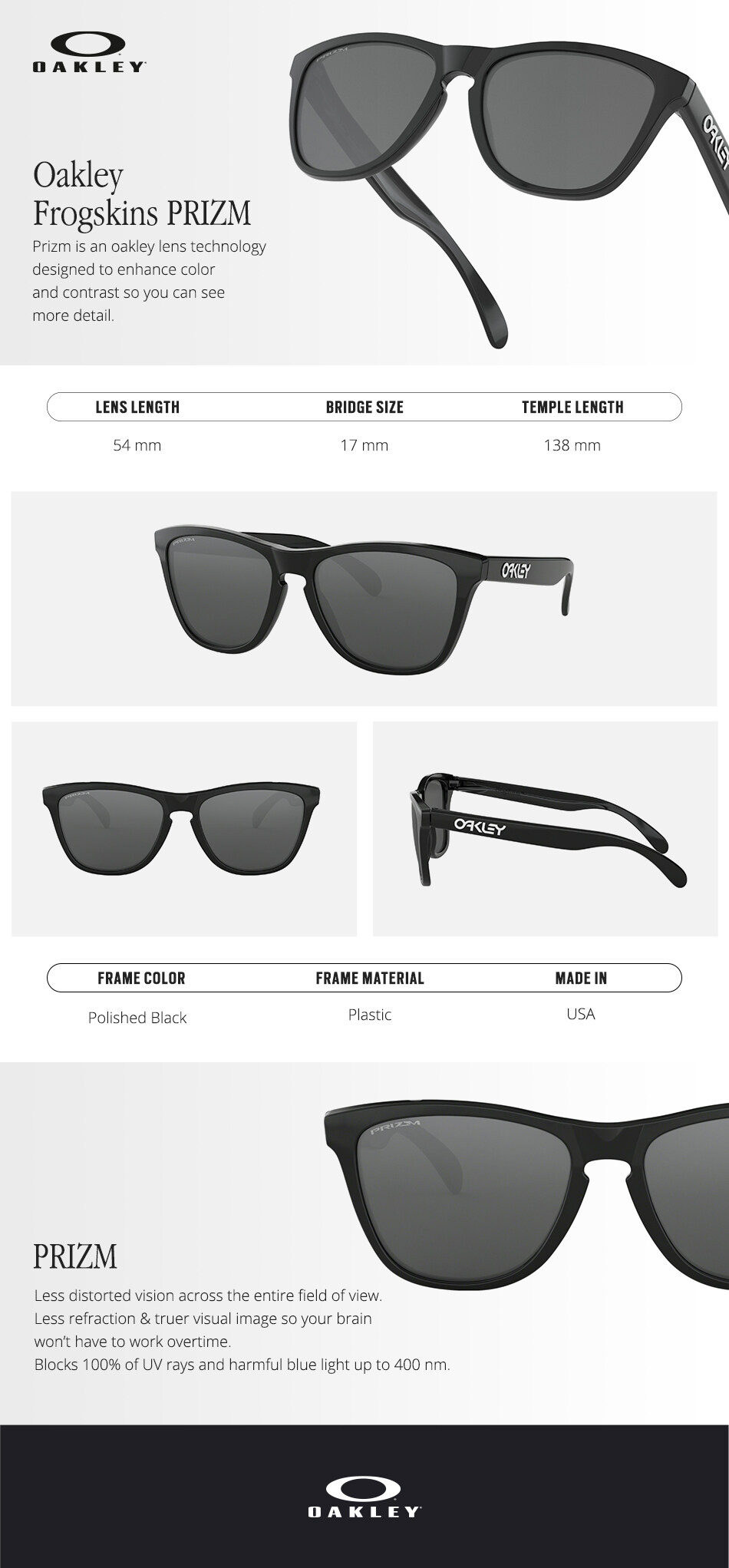 Oakley Frogskins | OO9245 924562 | Men Full Fitting | PRIZM Sunglasses |  Size 54mm | Lazada
