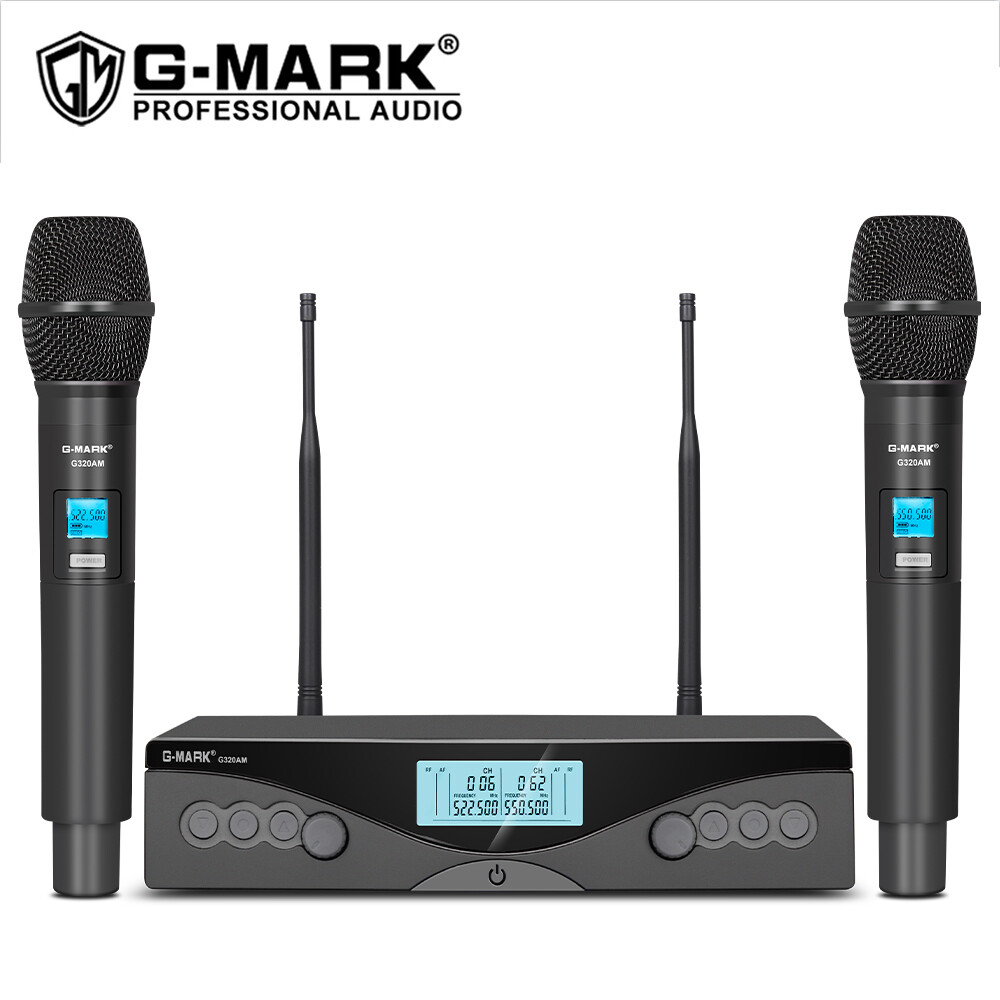 G-MARK G320AM Hệ thống micro không dây Chuyên nghiệp UHF micrô cầm tay tự động điều chỉnh tần số 100m phạm vi làm việc