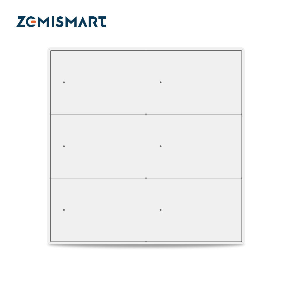 Zemismart Tuya Zigbee Push Wall Light Switch 6 Gang Neutral Zigbee Light Switch 16A 4x4inch Interruptor Switch Alexa Google Home App,Home APP control via ZMHK01/M1 Matter Hub ราคา 1,346 บาท*ส่งฟรี