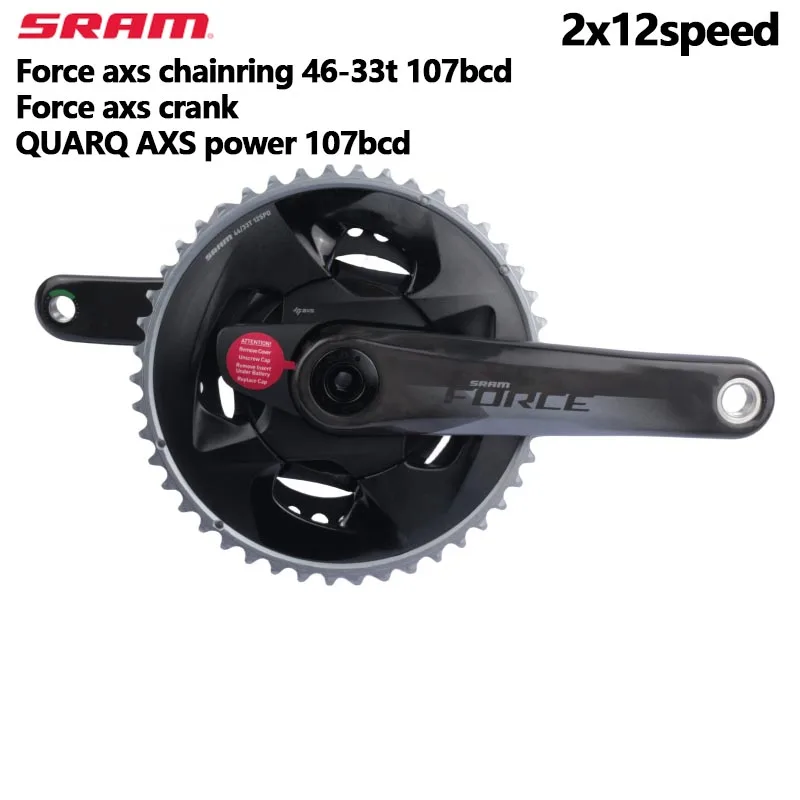 Sram Force AXS Power Crankset 2x12Speed Road Crank 172.5MM Chainring 46-33T 107BCD QUARQ AXS Power Meter Full Power Chain Wheel ราคา 19,921 บาท*ส่งฟรี