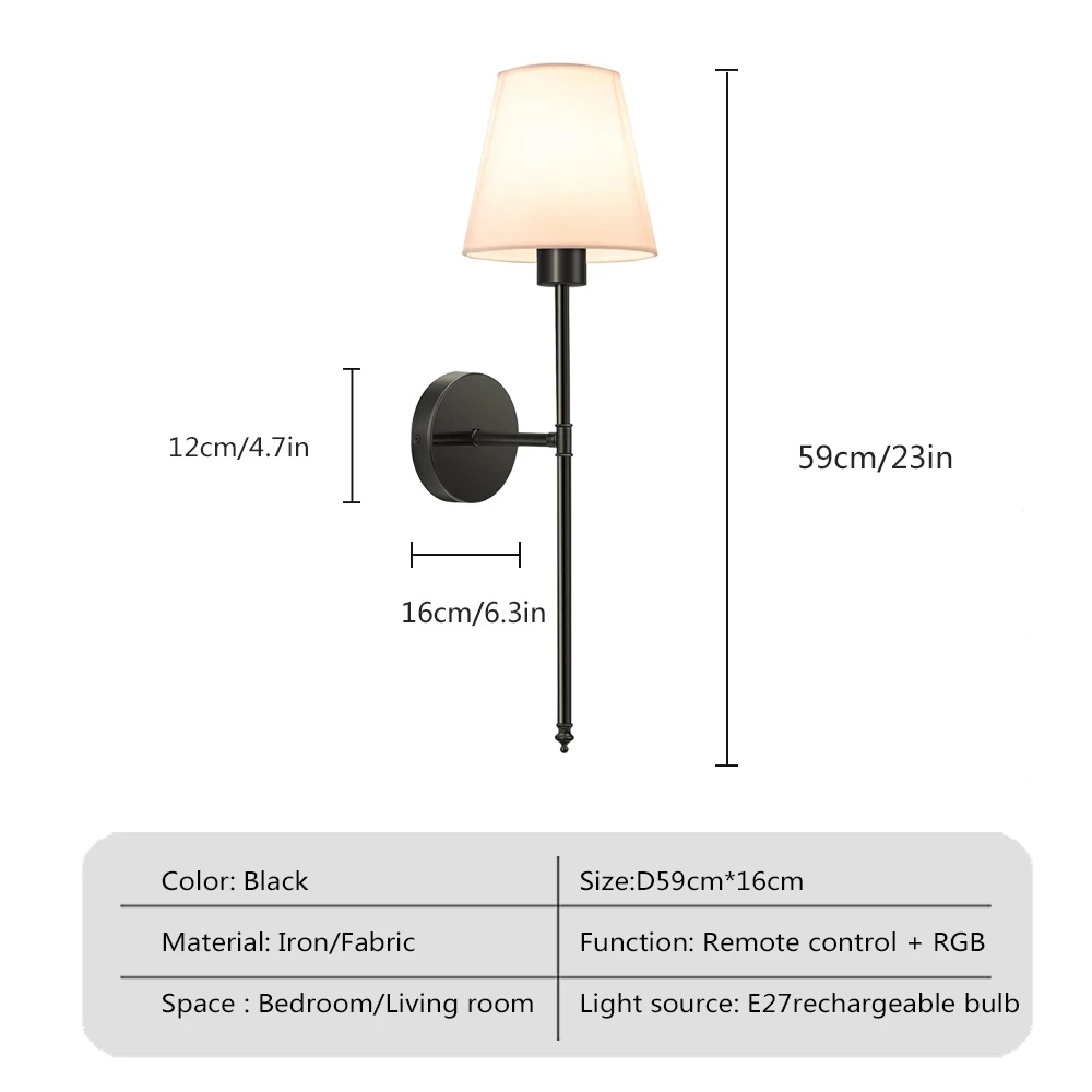 Battery Operated Wall Lamp Gold Rechargeable Wall Lights with Bulb10 Colors Wireless Wall Lamps for Bedroom Living Room