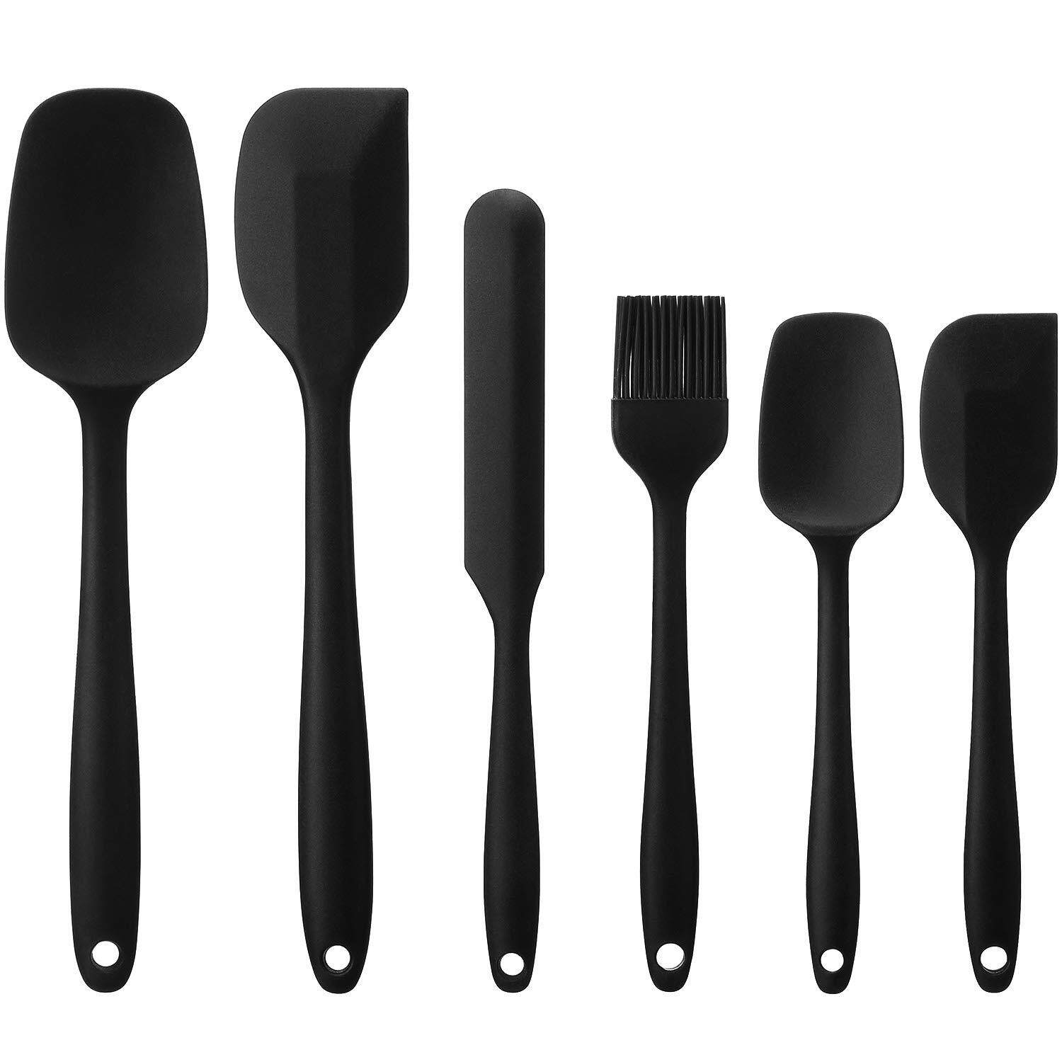 Set of 4 8 inch Silicone Spatula Set,FDA Grade High Temperature and Heat Resistant Spatulas Non-stick with Stainless Steel Core,for Baking,Cooking,Scraping Dish-wash Safe Rubber Kitchen Spatulas