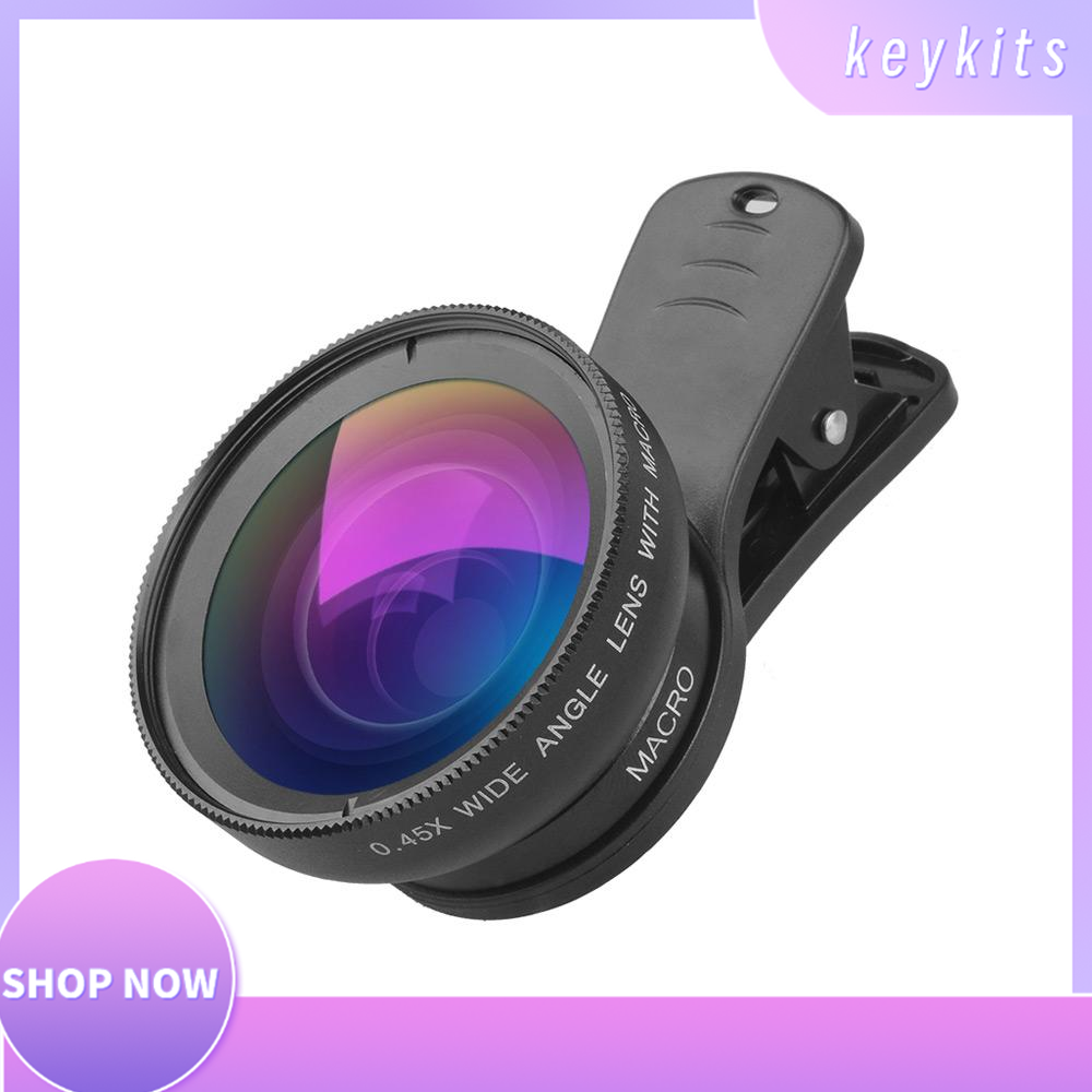 Apexel apl-0.45wm phone lens kit 0.45x super wide angle & 12.5x super macro lens hd camera lenses with lens clip for iphone samsung huawei xiaomi more smartphone