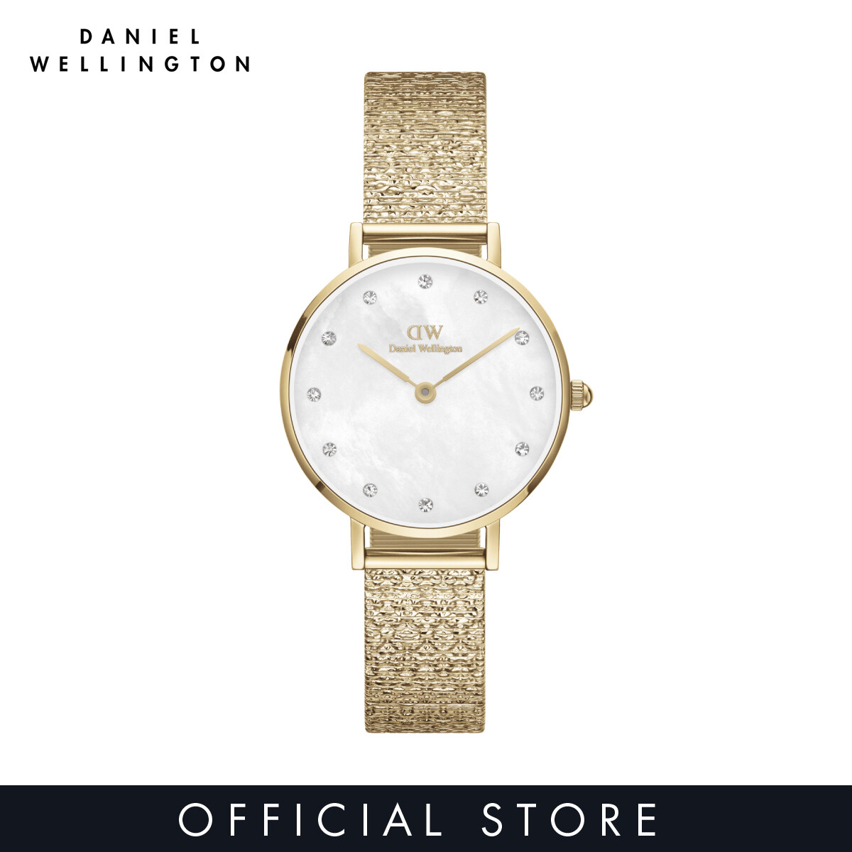Daniel Wellington Petite 28mm Pressed Studio Lumine Gold MOP - Watch for women - Women's watch - Fashion watch - DW Official - Authentic - Crystals