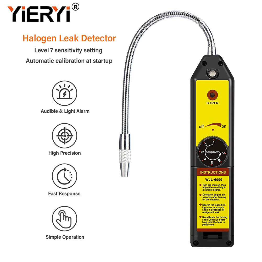 Yieryi Gas Detector Gas Leak Detector lpg, Refrigerant Leak Detector Air detector for Room, Warehouse,Factory