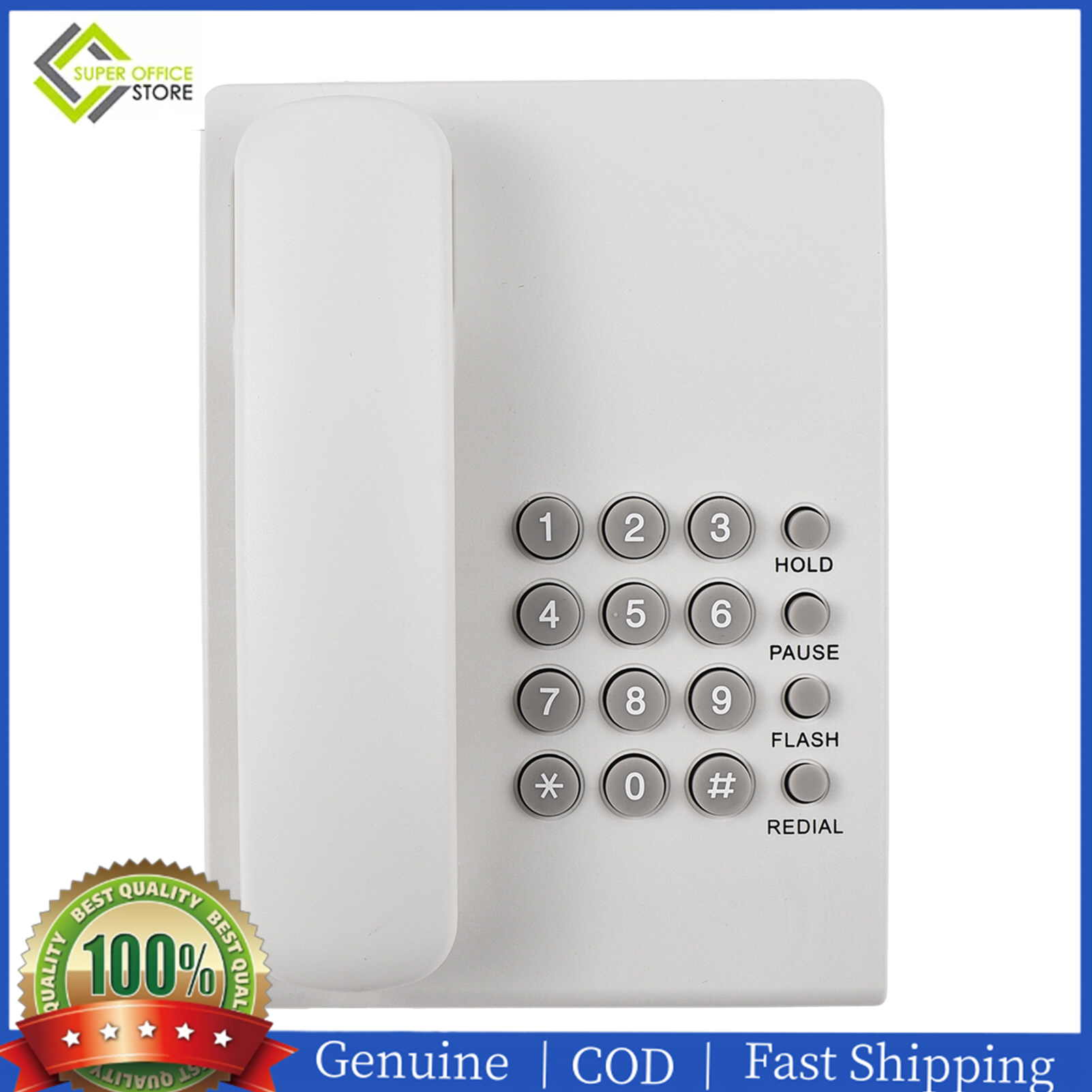 【NEW】KKmoon Corded Phone Desktop Fixed Telephone Wall Mountable Landline Phone Supprt Redial/Pause/Flash/Hold Ring Tone Adjustable No AC Power/Batt-ery Required for Home Hotel Reception Office Bank Call Center ราคา 532 บาท*ส่งฟรี