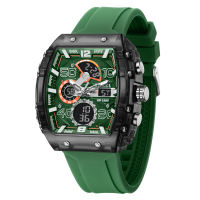 SMAEL Creative Barrel-Shaped Dial Curved Mirror Men Watch Fashion Dual Display Quartz Wrist Watch Brand Waterproof Casual Sport Date Clock New 8109