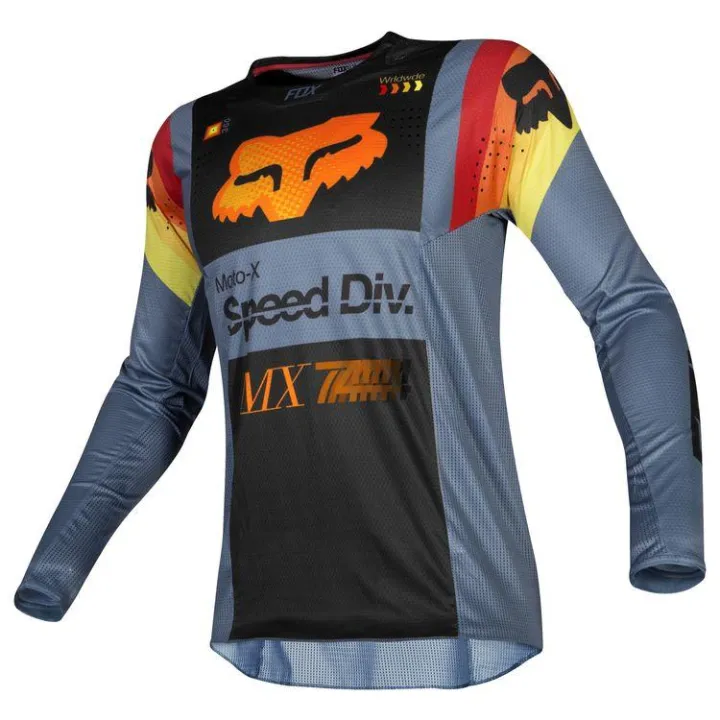 Tay áo dài drifit Fox Jersey cho nam giới lái mô-tô Áo sơ mi Motocross Jersey động cơ áo quần thể thao