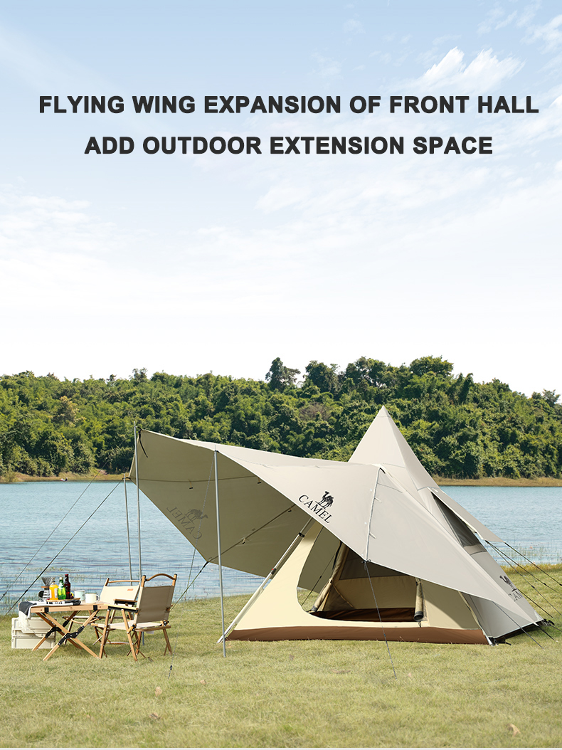 CAMEL CROWN Outdoor Exquisite Camping Tent Portable Folding Indian Pyramid Automatic Tent · v23