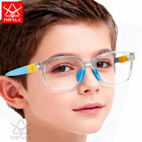 IMPALA FL1011W Anti Blue Light Glasses for Kids 2-8 Years old Boys Girls Computer Glasses Elastic Silicone Frame Removable Eyeglasses for Children