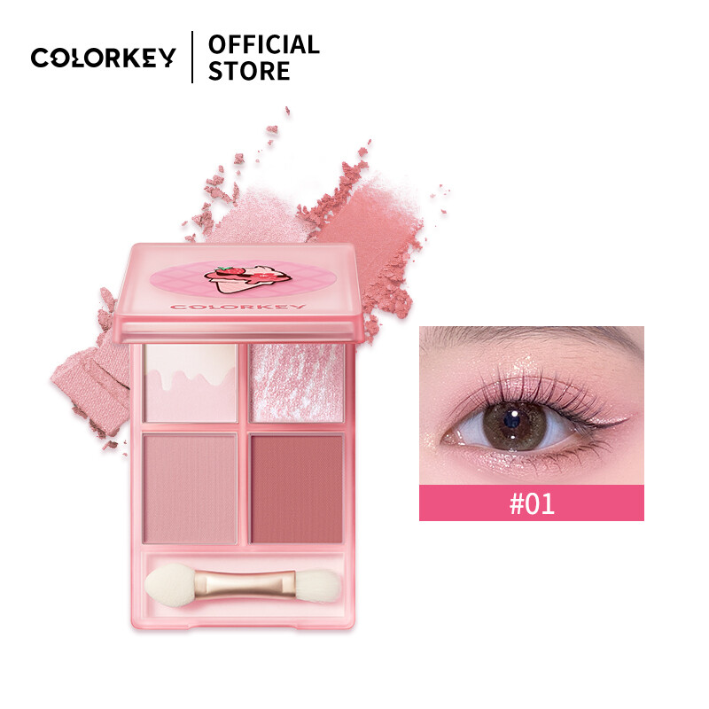 Gambar Colorkey 4 Colors Eyeshadow Palette Sweet Summer Matte Shimmer Highly Pigmented Long Lasting Waterproof And Portable Eye Makeup Cosmetic 4g