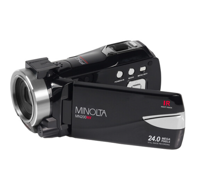 Minolta mn200nv32 1080P máy quay tầm nhìn ban đêm IR Độ nét cao Đầy Đủ Đen