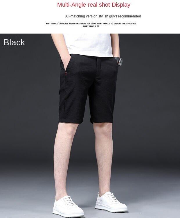 Summer ice silk thin five-point sports casual shorts cropped trousers for men latest Korean style trendy loose all-match
