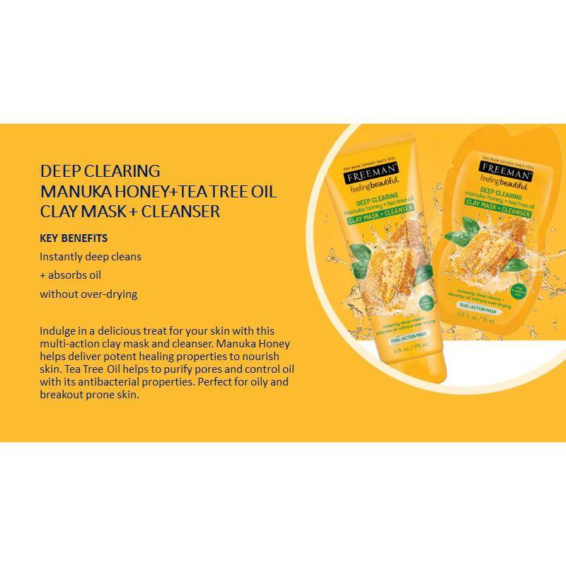 freeman deep clearing manuka honey tea tree oil