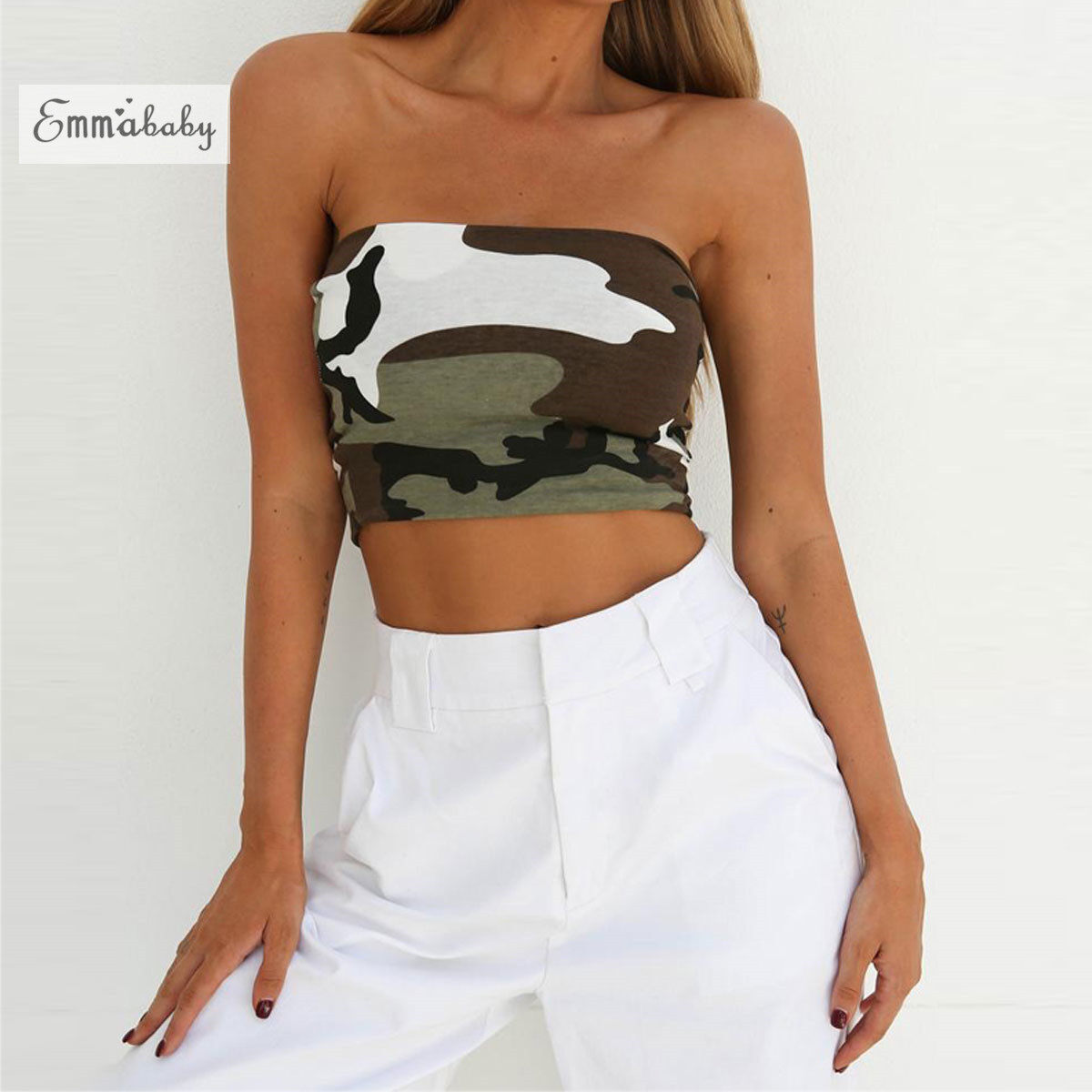 camo bandeau top