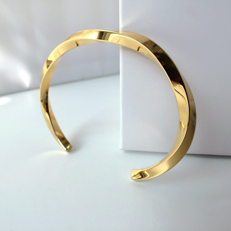 Yuki Của màu vàng Bangle Vòng tay thép Không Gỉ Vòng Đeo Tay còng Đen Bangle Cho Phụ Nữ Loại C Vòng dạng xoắn Vòng Đeo Tay Người Đàn Ông Đồ Trang Sức