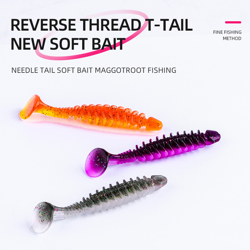 Bearking Hàng Mới Về 50mm 60mm mồi câu mềm Mồi Câu Cá Mồi Nhân Tạo Silicone Worm Shad needfish cá mú nước mặn Đồ Câu Cá